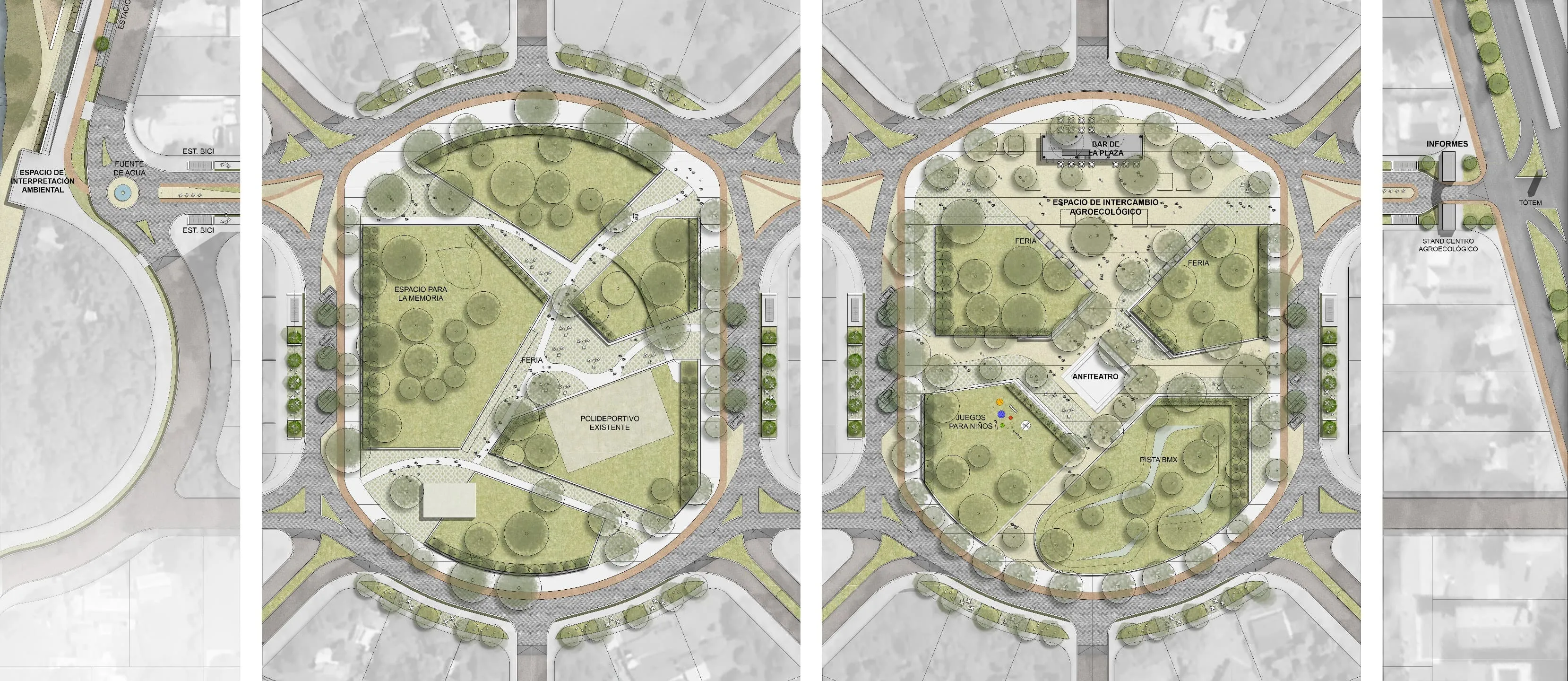 Planta de rotondas, parques y accesos - Boulevard Los Reartes, Córdoba, Argentina.