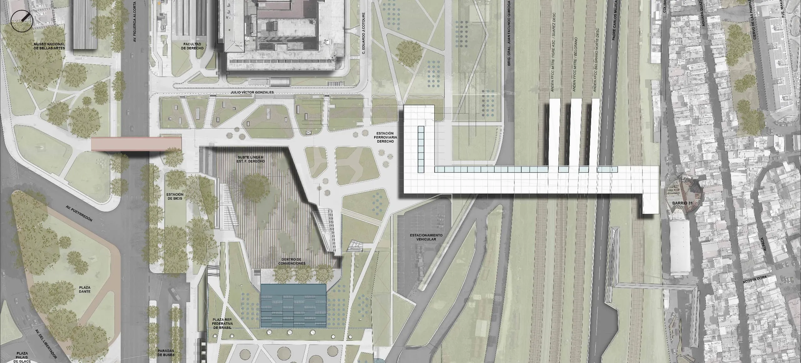 Planta principal del proyecto - Facultad de Derecho, Ciudad de Buenos Aires, Argentina.