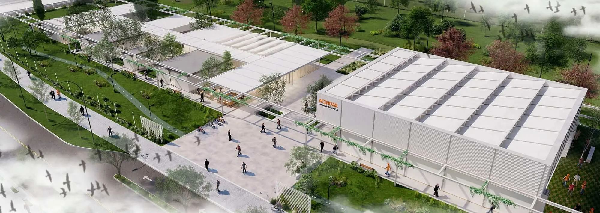 Vista aérea del Polo Tecnológico y Parque Fundación Acindar