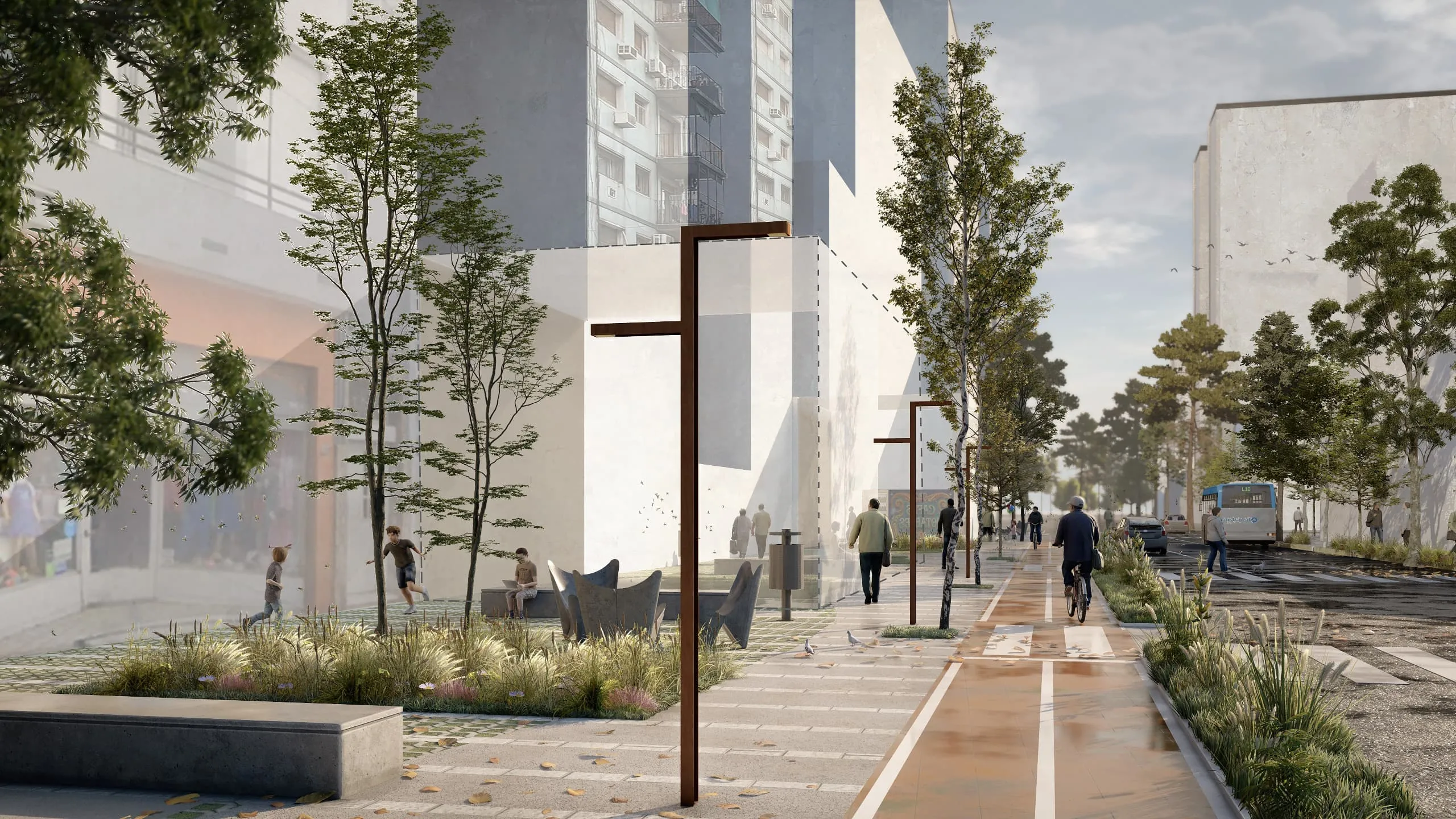 Vista peatonal 04 - Avenida Boedo, Ciudad de Buenos Aires, Argentina.