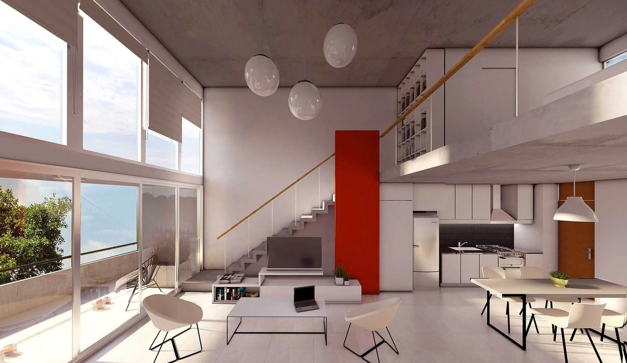 Vista interior duplex - Edificio PRS, Ciudad de Buenos Aires, Argentina.