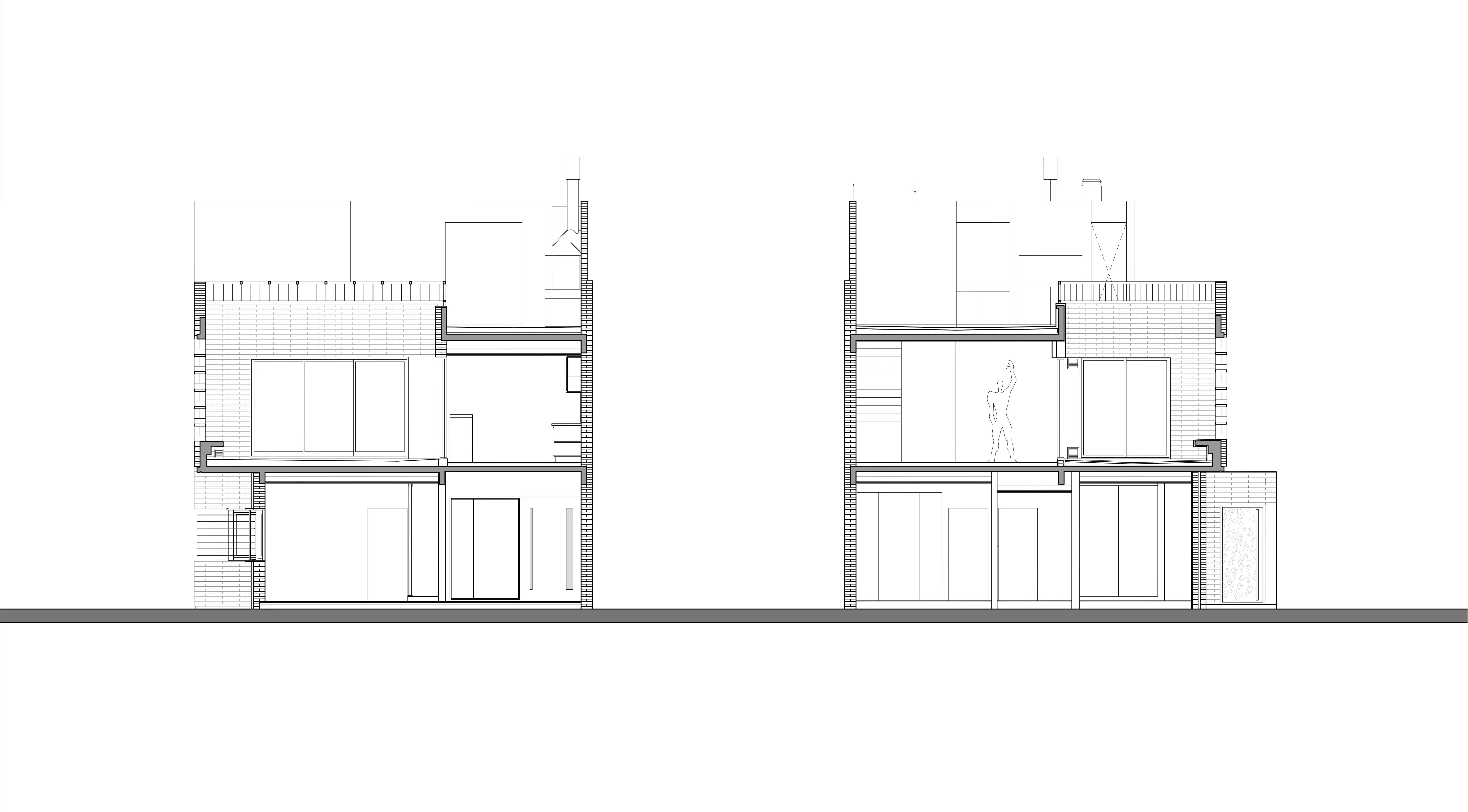 Cortes de arquitectura - Casa MYJ, Ciudad de Buenos Aires, Argentina.