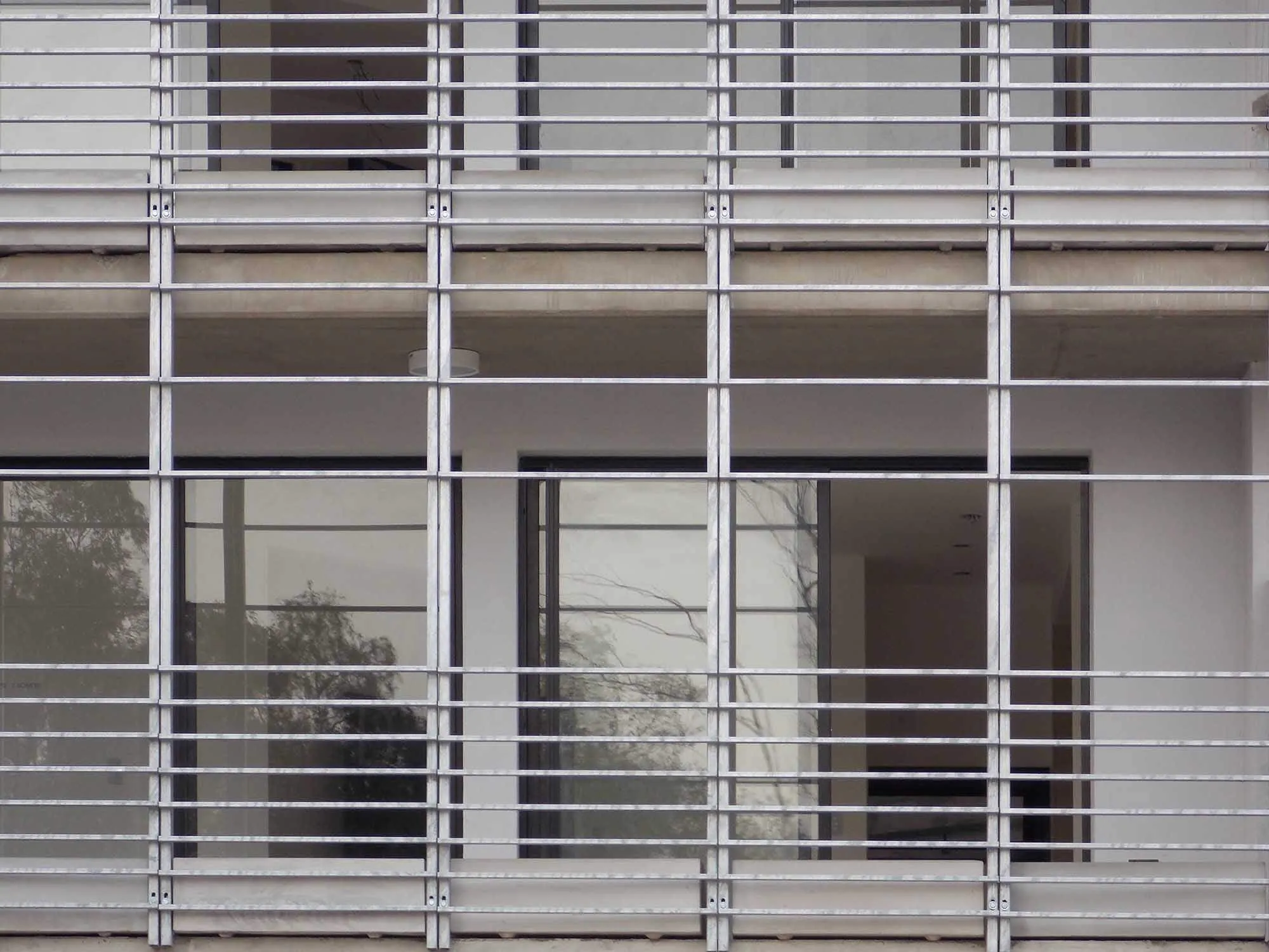 Vista del detalle del cerramiento de la fachada - Viviendas Villa Olímpica, Ciudad de Buenos Aires, Argentina.