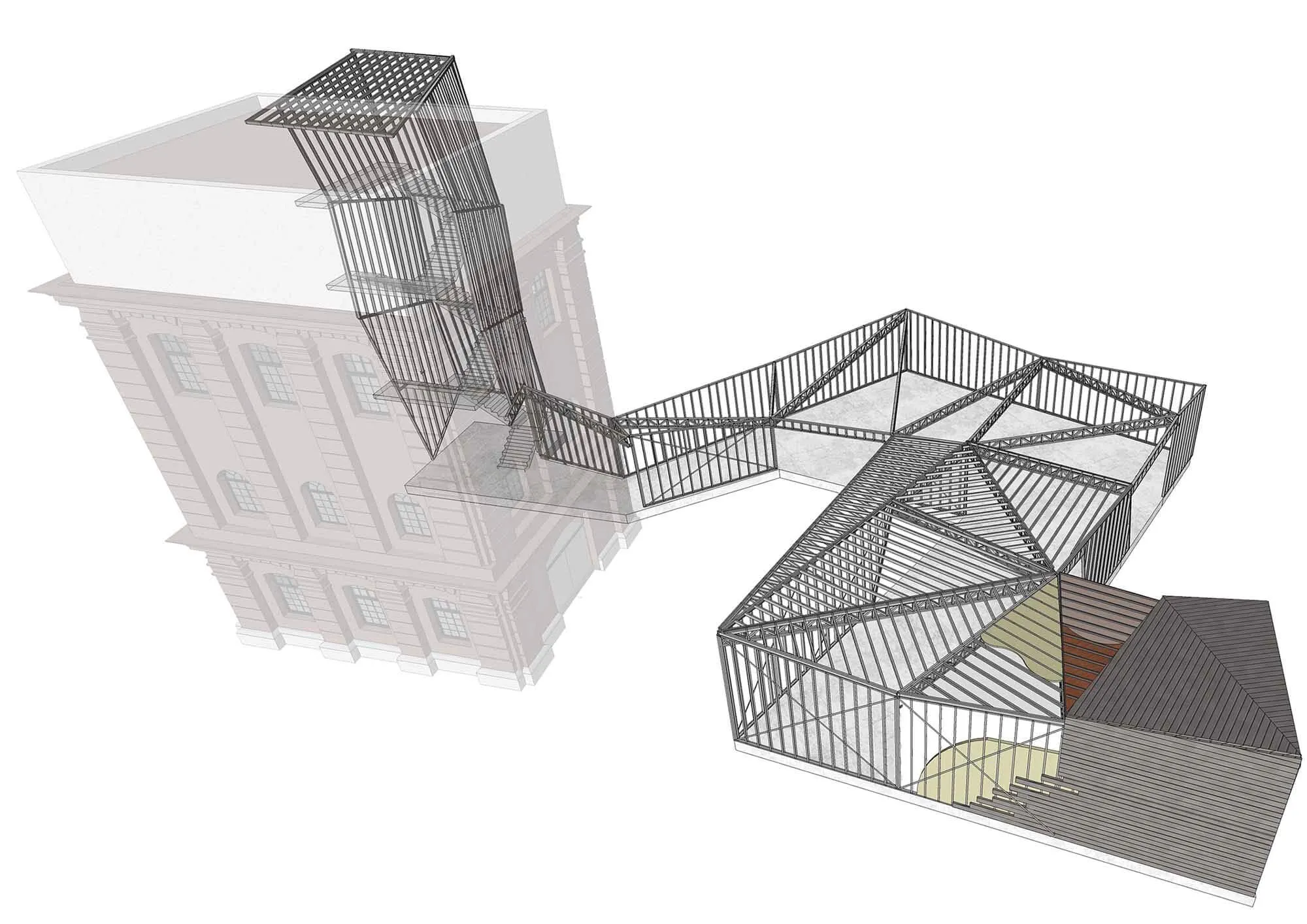 Detalle conceptual de la estructura 01 - Pabellón MARQ, Ciudad de Buenos Aires, Argentina.