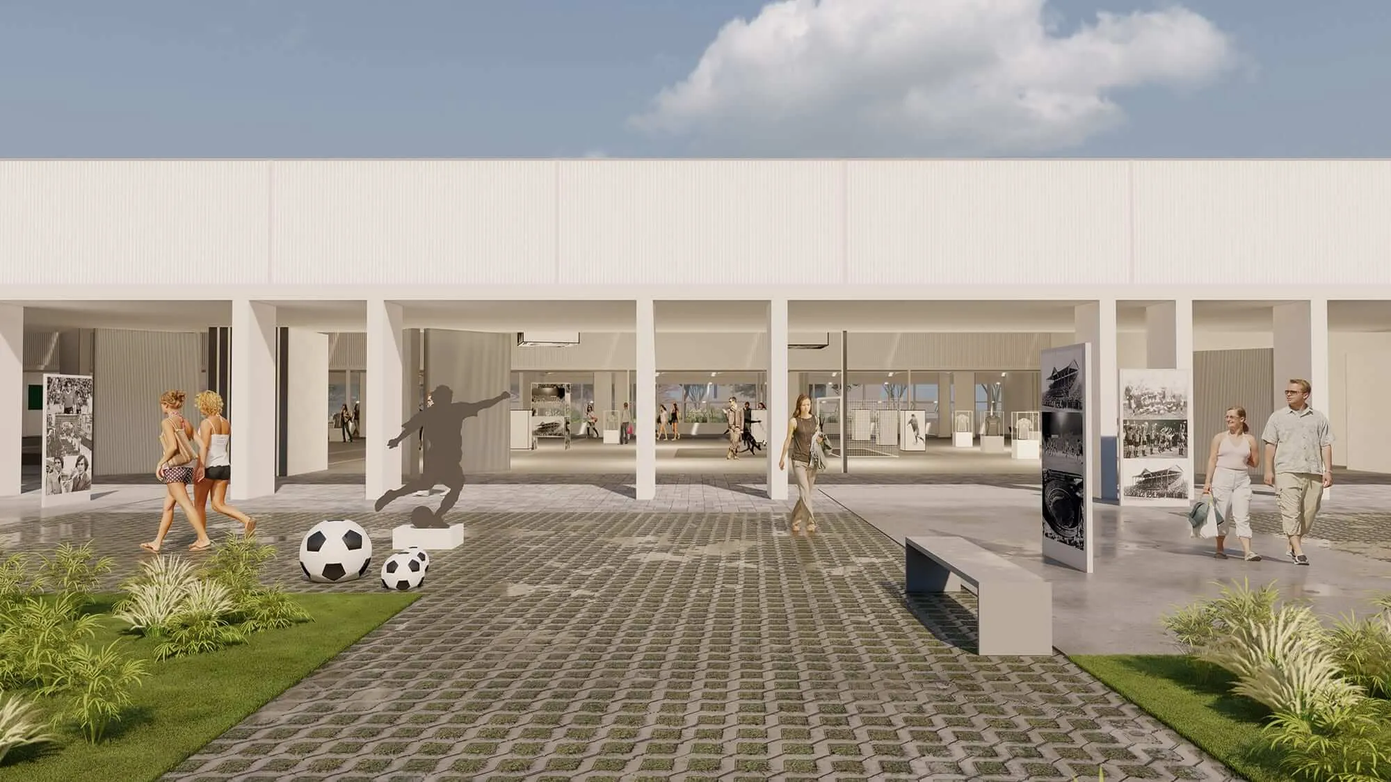 Vista peatonal 07 - Museo del Fútbol, Avellaneda, Buenos Aires, Argentina.