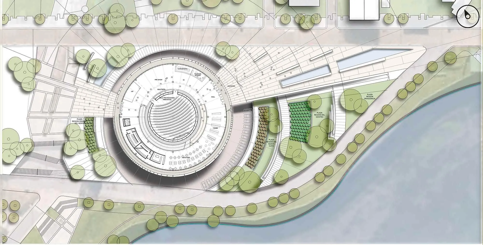 Planta arquitectura general - Pabellón Argentino Expo 2023, Ciudad de Buenos Aires, Argentina.