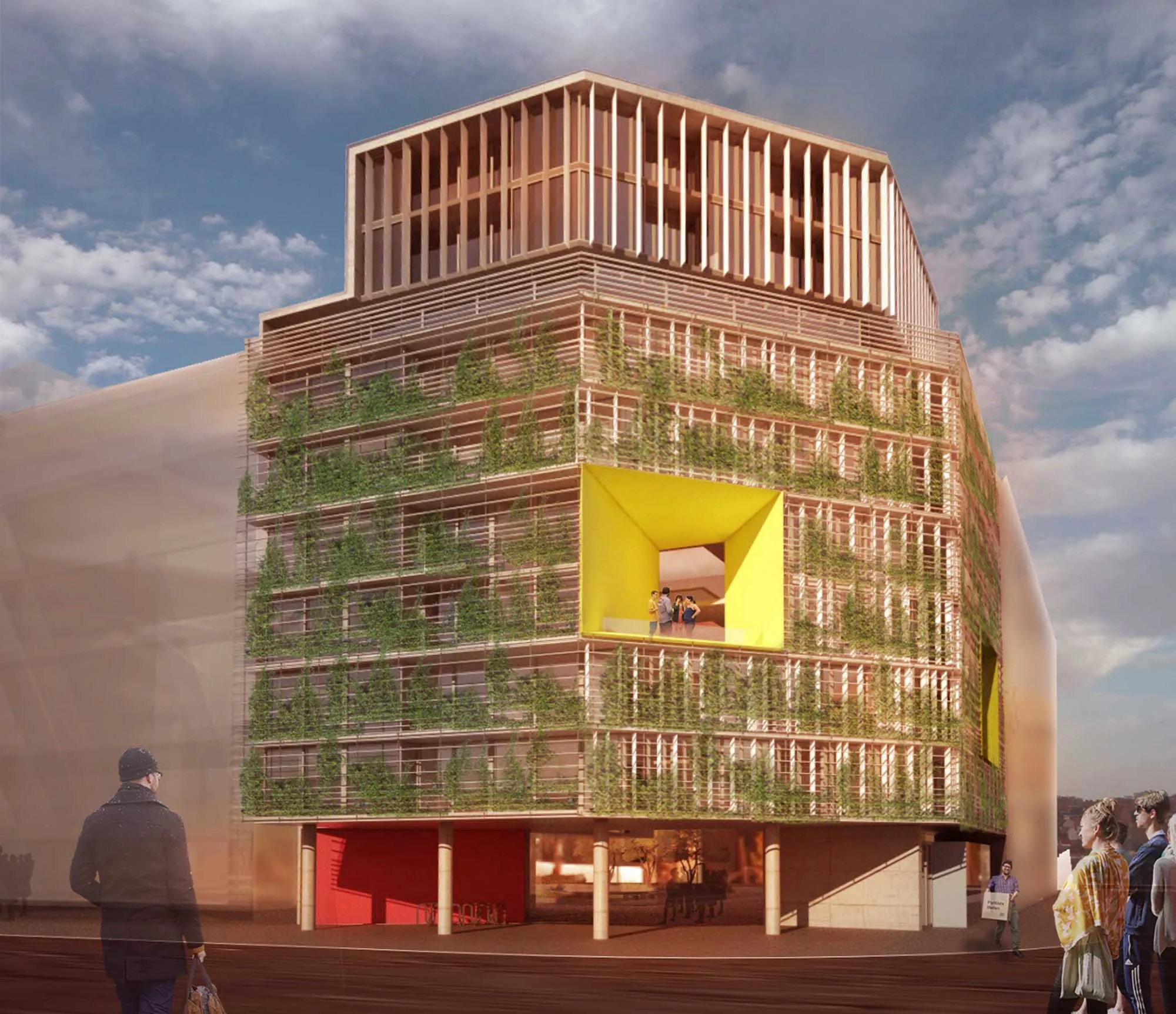 Render exterior 02 - Viviendas Villa Olímpica, Ciudad de Buenos Aires, Argentina.