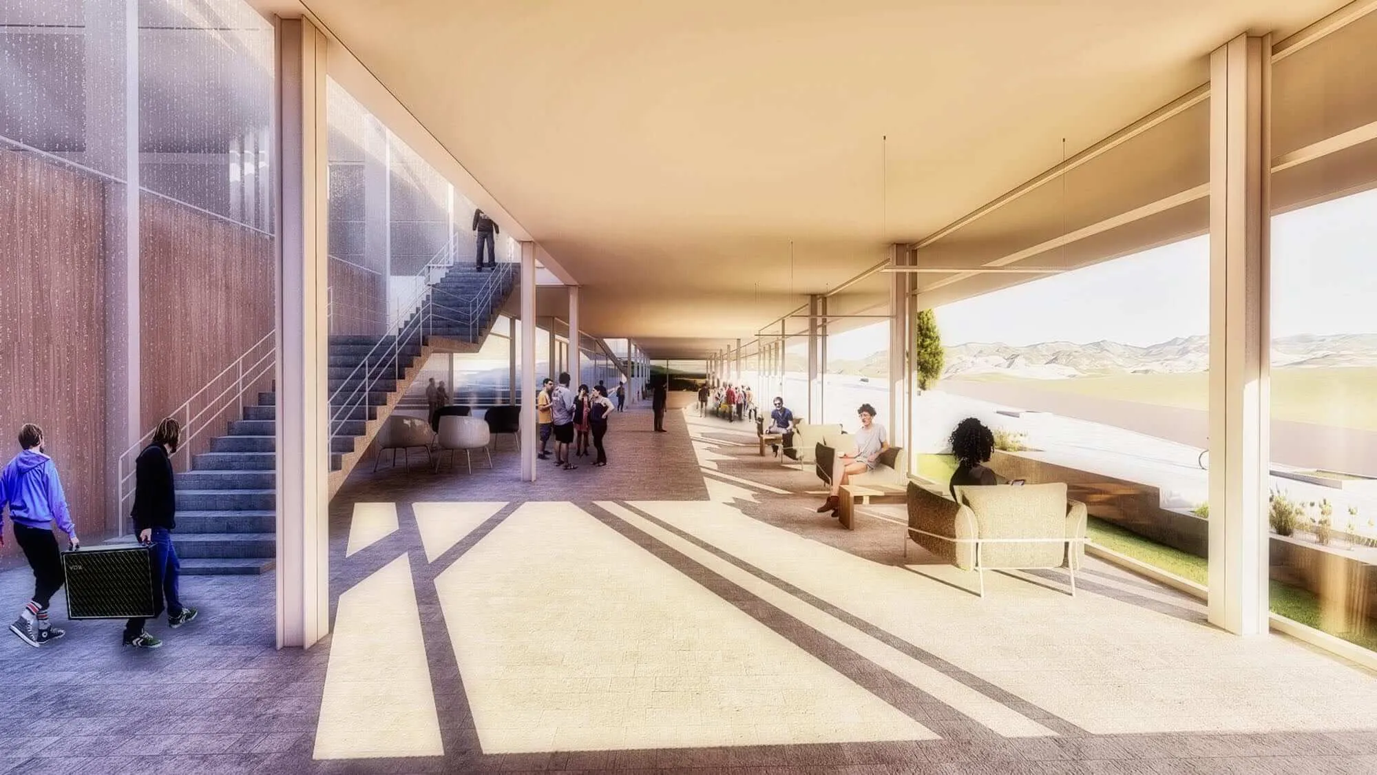 Vista interior del auditorio 01 - Parque de la Ciudad y Centro de Música Popular, Comodoro Rivadavia, Chubut, Argentina.
