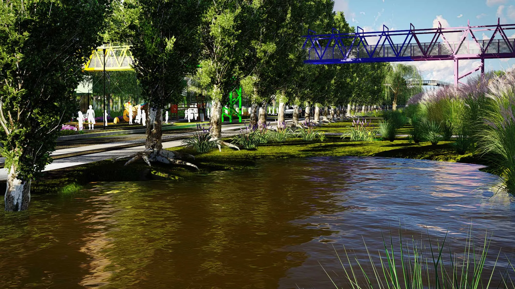 Vista peatonal 08 - Playa Ferroviaria Colegiales, Ciudad de Buenos Aires, Argentina.